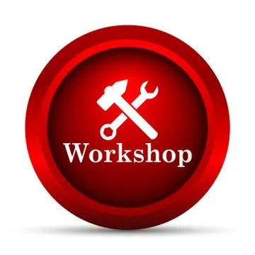 Workshop icon. Internet button on white background.. 스톡 일러스트