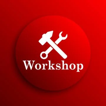 Workshop icon. Internet button on white background.. Stock Illustration