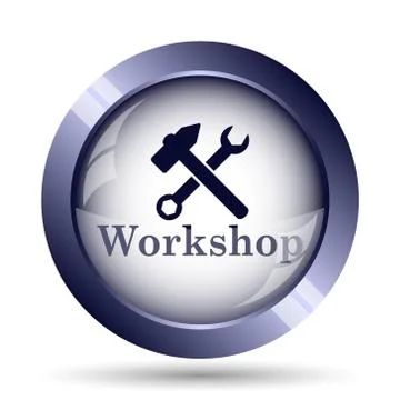 Workshop icon. Internet button on white background.. Stock Illustration