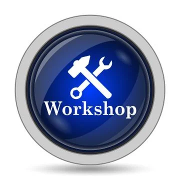 Workshop icon. Internet button on white background.. 스톡 일러스트