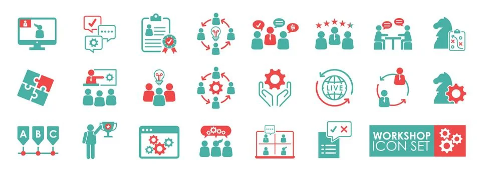 Workshop icon set. Solid icons collection. Stockillustratie