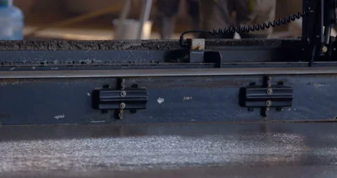 In workshop industrial leveler makes a concrete floor of a large area Stock Footage 161989904