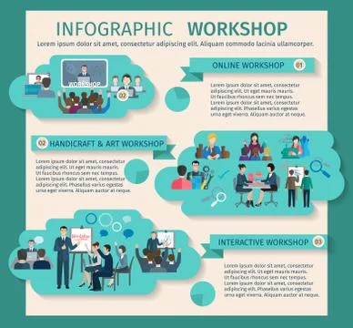 Workshop Infographics Set Stock Illustration