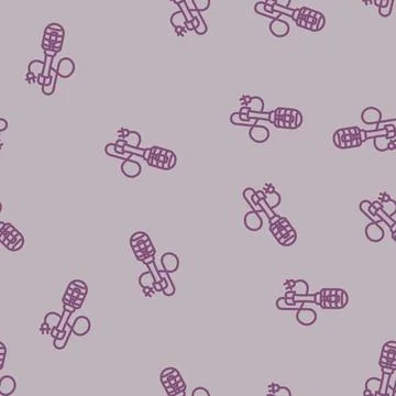 Workshop light car repair tool line vector seamless pattern Stock Illustration