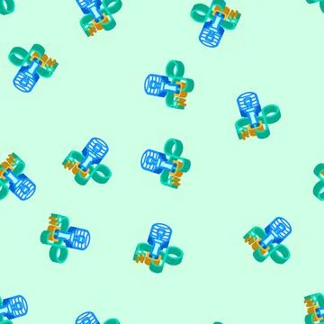 Workshop light car repair tool isometric icon seamless pattern Illustrazione stock