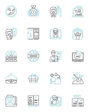 Workshop linear icons set. Artisan, Carpentry, Creative, Design, DIY Stock Illustration