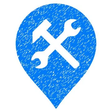 Workshop Map Marker Grainy Texture Icon Stock Illustration