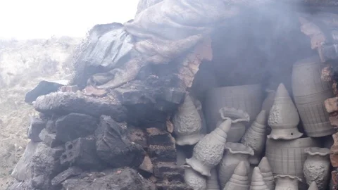 Workshop of moroccan pottery Stock Footage 123422153