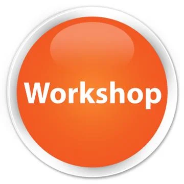 Workshop premium orange round button Stock Illustration