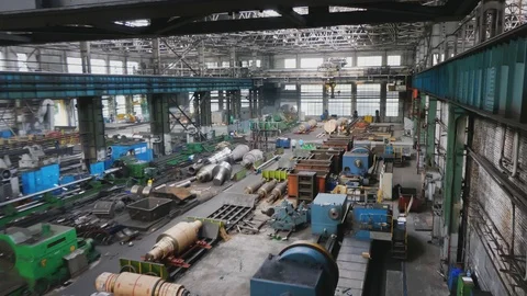 Workshop for preparing rolls. Machining of machine parts. Rolling forming rol Stock-Footage 114624733