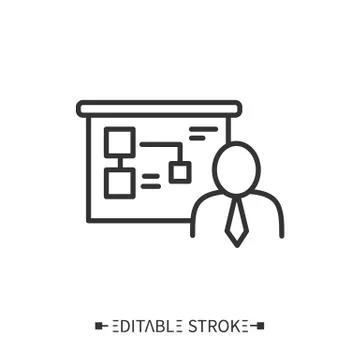 Workshop presentation line icon. Editable Stock Illustration