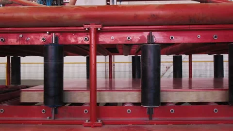 Workshop for Production of Wall Sandwich Panels. Conveyor. Ready Wall Slab Stock Footage 211604631