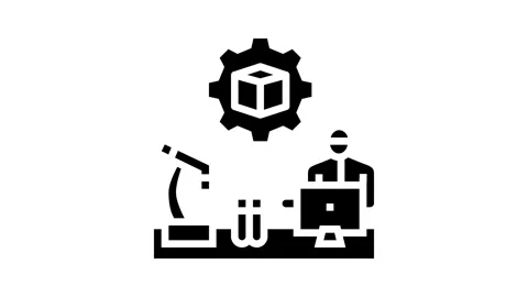 Workshop research development glyph icon animation Stock Footage 326142040