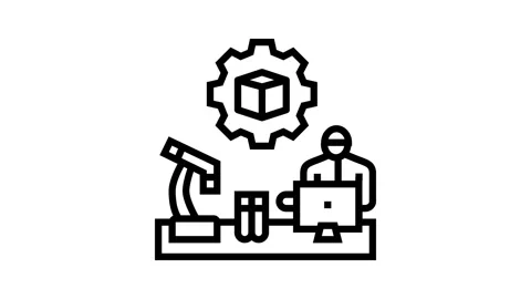 Workshop research development line icon animation Stock Footage 326123134