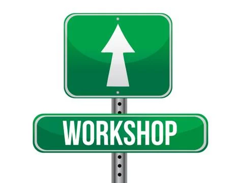 Workshop road sign Illustrazione stock