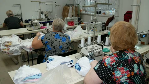 Workshop for sewing underwear. Stock Footage 197552643