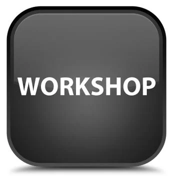 Workshop special black square button 스톡 일러스트