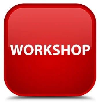 Workshop special red square button イラスト素材