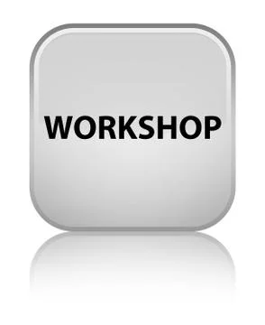 Workshop special white square button Stock Illustration