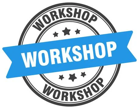 Workshop stamp. workshop label on transparent background. round sign Illustrazione stock