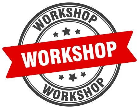 Workshop stamp. workshop label on transparent background. round sign Illustrazione stock