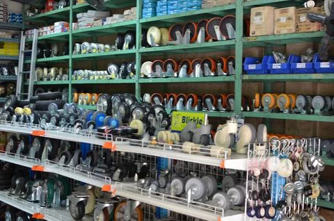 Workshop store metal rods small Bangkok Thailand Stock Photos