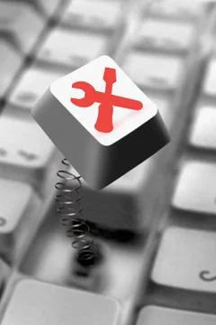 Workshop symbol computer key springing up Stock Photos