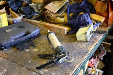 Workshop table 写真素材