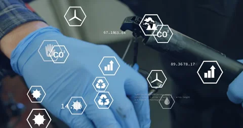 Workshop technician using multitool hex bit to loosen bolt detaching stem with Stock Footage 311677544