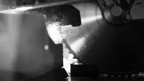 Workshop with tools and electric saws in the process 스톡 사진