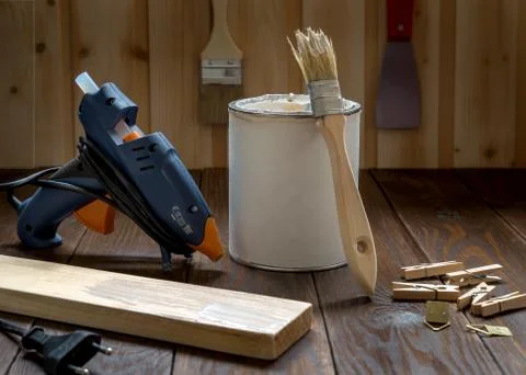 Workshop with tools Stock Photos