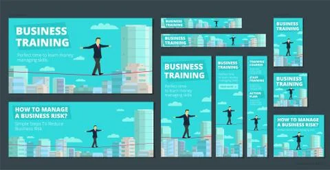 Workshop training activity. How to Manage Business risk. Businessman walking Stock Illustration