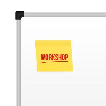 Workshop, Training and social network icon, label. Vector stock illustration Stock Illustration