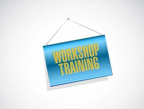 Workshop training banner sign concept Stock Illustration
