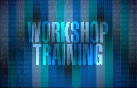 Workshop training binary background sign concept Stock Illustration