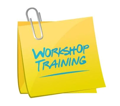 Workshop training memo post sign concept Stock Illustration