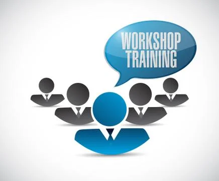 Workshop training teamwork sign concept Illustrazione stock