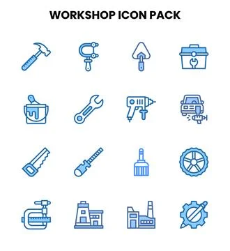 Workshop Two Colour Graphics Icons Pack イラスト素材