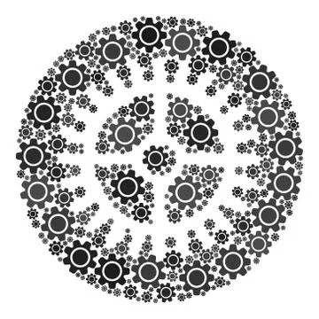 Workshop Vector Collage for Clock Gearwheel Stock Illustration
