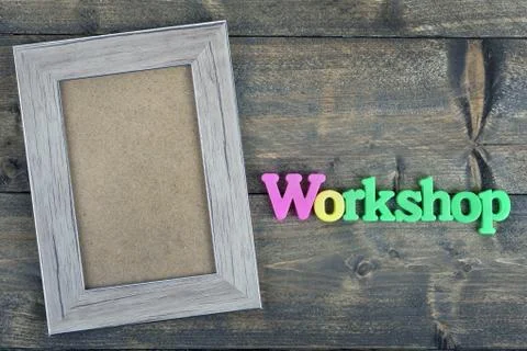 Workshop on wooden table Foto stock