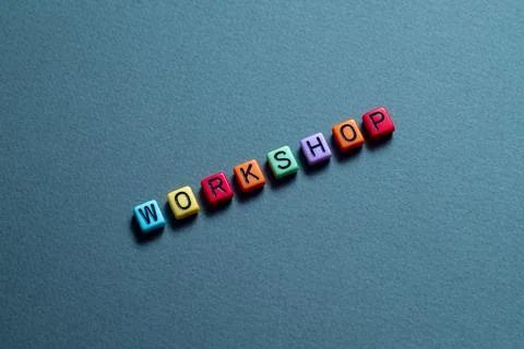 Workshop - word concept on cubes Stock Photos
