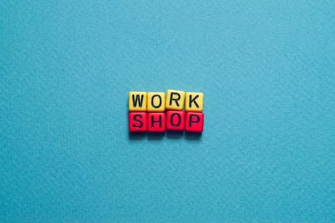 Workshop - word concept on cubes, text Stock Photos