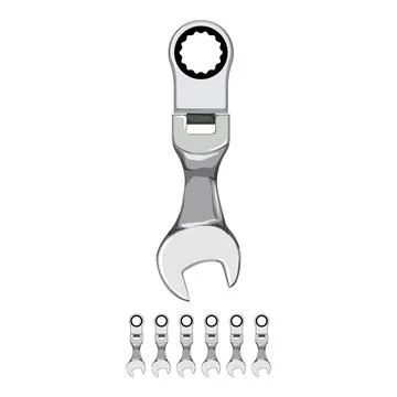 Workshop wrench tool cartoon vector graphic Stock Illustration