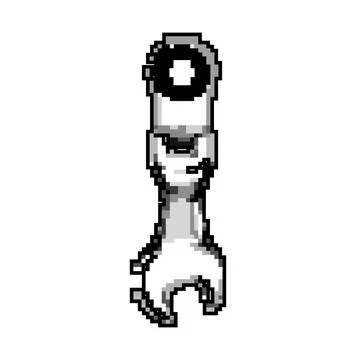 Workshop wrench tool game pixel art vector illustration Ilustração Stock