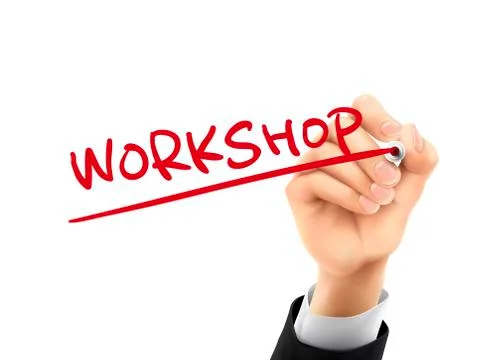 Workshop written by 3d hand Stockillustratie