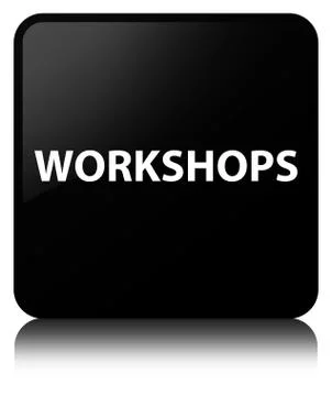 Workshops black square button Stock Illustration