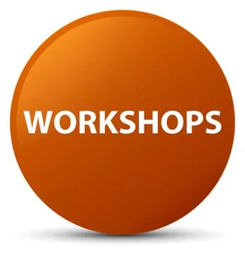 Workshops brown round button Stock Illustration