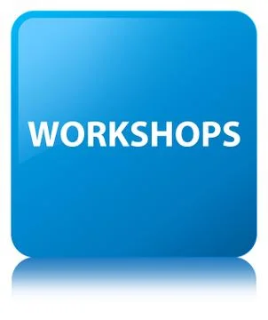 Workshops cyan blue square button Stock Illustration