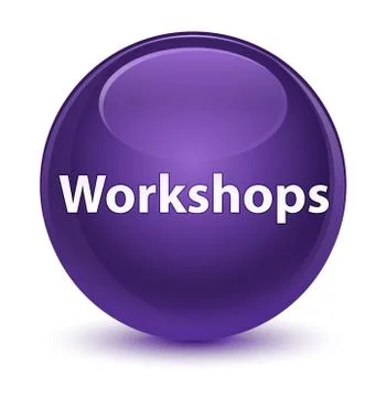 Workshops glassy purple round button Stock Illustration