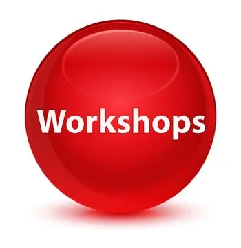 Workshops glassy red round button Stock Illustration